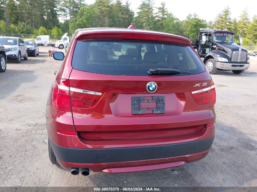 2012 BMW X3 xDrive28I VIN: 5UXWX5C53CL722767 Lot: 39570370