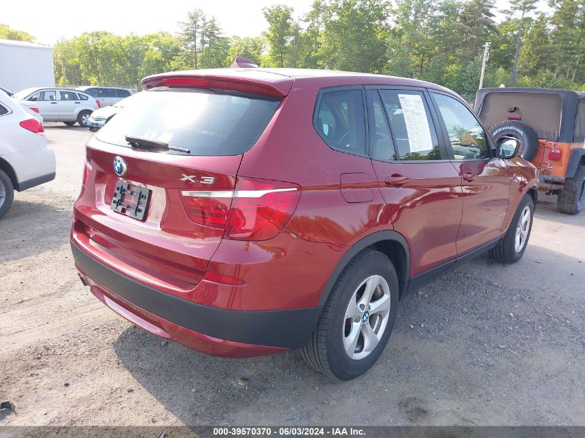 2012 BMW X3 xDrive28I VIN: 5UXWX5C53CL722767 Lot: 39570370