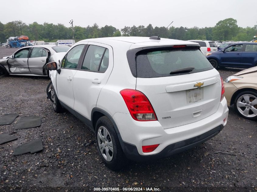 2017 Chevrolet Trax Ls VIN: 3GNCJKSB9HL288806 Lot: 39570405