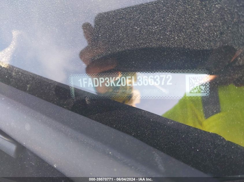 2014 Ford Focus Se VIN: 1FADP3K20EL366372 Lot: 39570771