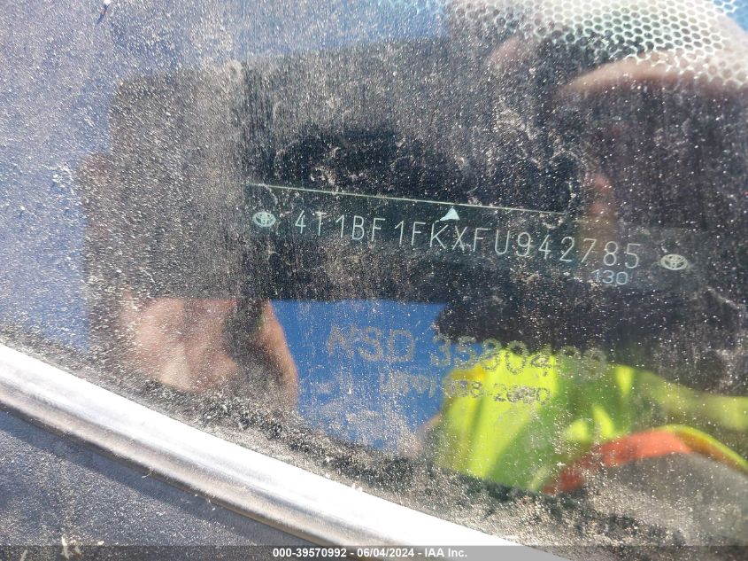 2015 Toyota Camry Xse VIN: 4T1BF1FKXFU942785 Lot: 39570992