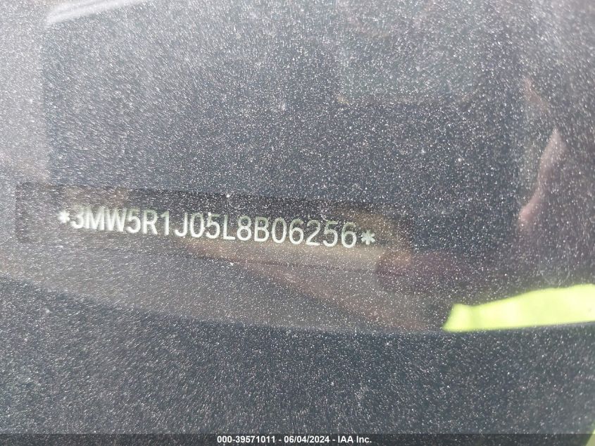 2020 BMW 330I VIN: 3MW5R1J05L8B06256 Lot: 39571011