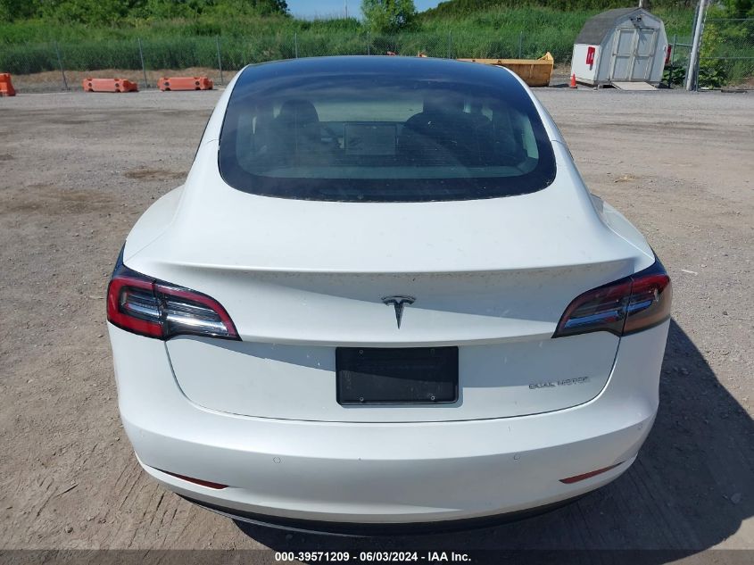 2022 Tesla Model 3 Long Range Dual Motor All-Wheel Drive VIN: 5YJ3E1EB2NF187507 Lot: 39571209