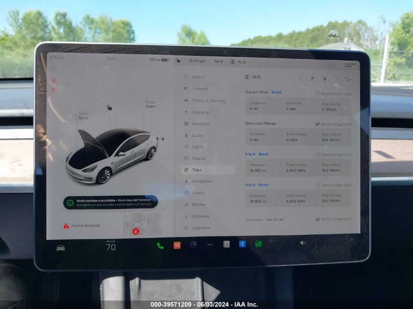 2022 Tesla Model 3 Long Range Dual Motor All-Wheel Drive VIN: 5YJ3E1EB2NF187507 Lot: 39571209