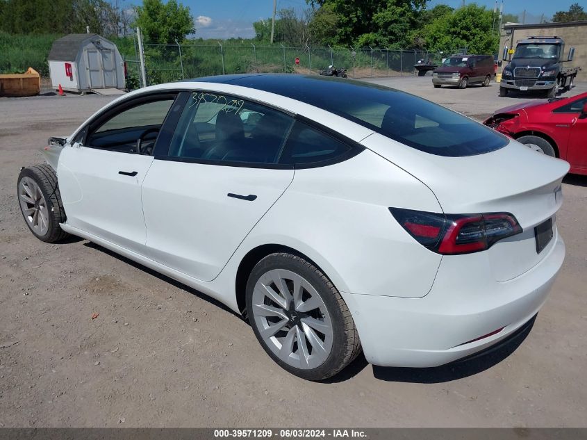 2022 Tesla Model 3 Long Range Dual Motor All-Wheel Drive VIN: 5YJ3E1EB2NF187507 Lot: 39571209