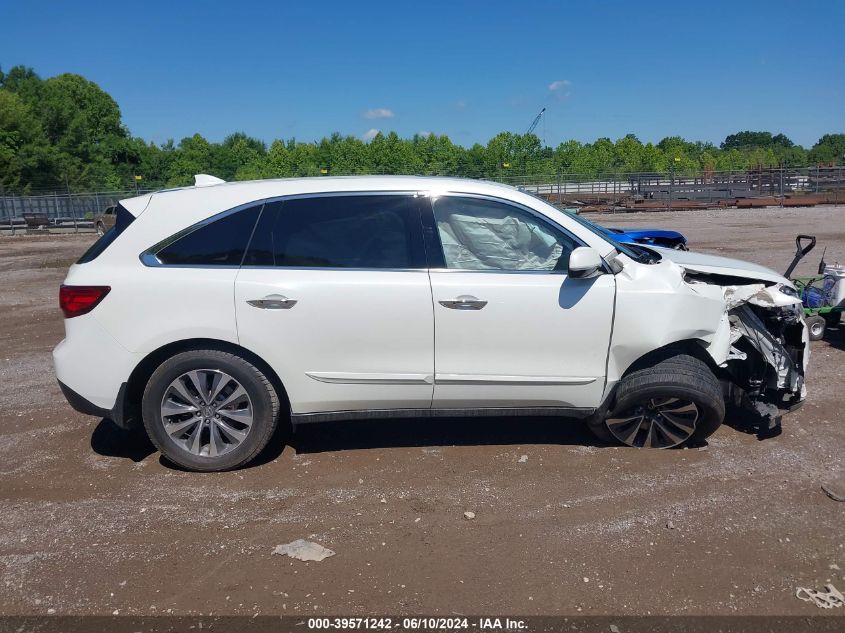 2016 Acura Mdx Technology Acurawatch Plus Packages/Technology Package VIN: 5FRYD4H49GB001356 Lot: 39571242