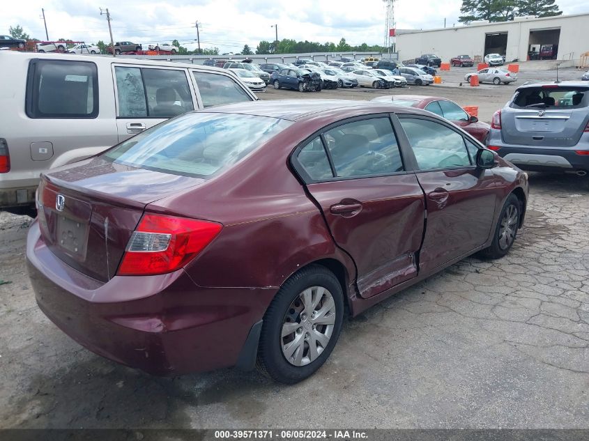 2012 Honda Civic Lx VIN: 19XFB2F51CE078270 Lot: 39571371