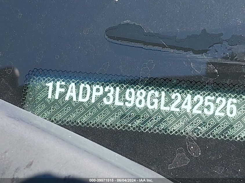 2016 Ford Focus St VIN: 1FADP3L98GL242526 Lot: 39571515