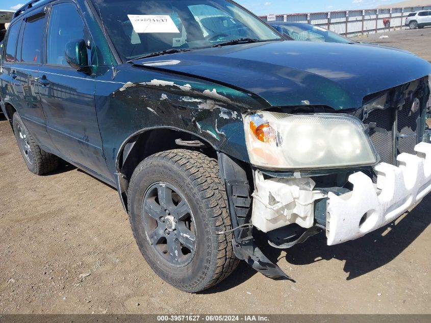 2003 Toyota Highlander V6 VIN: JTEHF21A530107825 Lot: 39571627