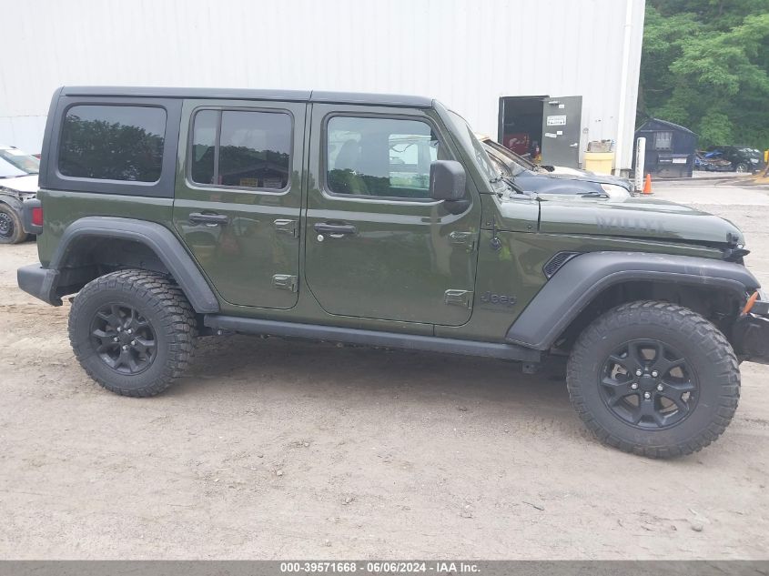 2022 Jeep Wrangler Unlimited Willys Sport 4X4 VIN: 1C4HJXDG1NW277860 Lot: 39571668