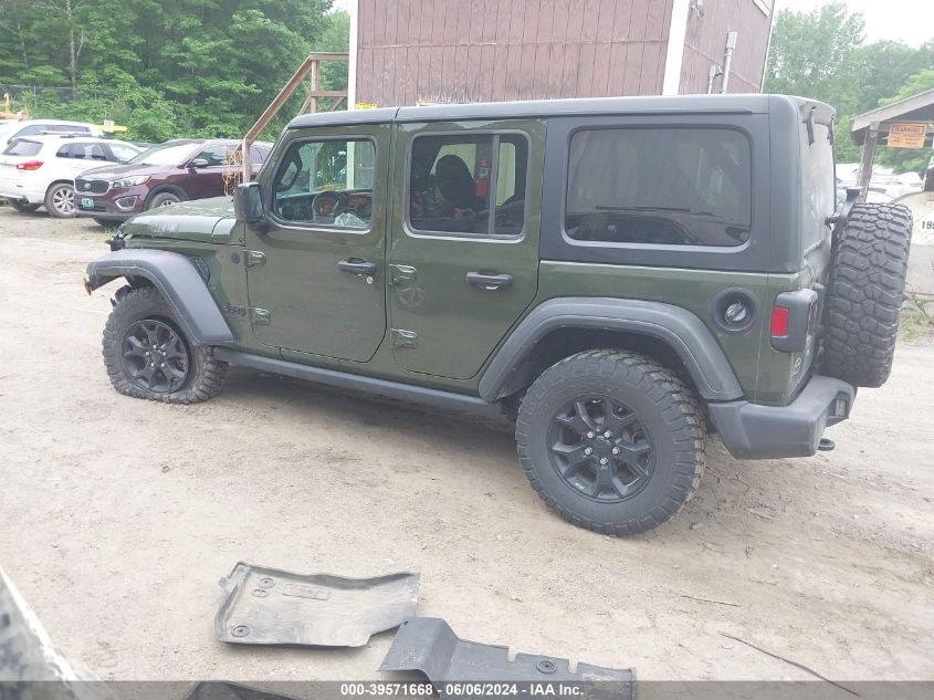 2022 Jeep Wrangler Unlimited Willys Sport 4X4 VIN: 1C4HJXDG1NW277860 Lot: 39571668