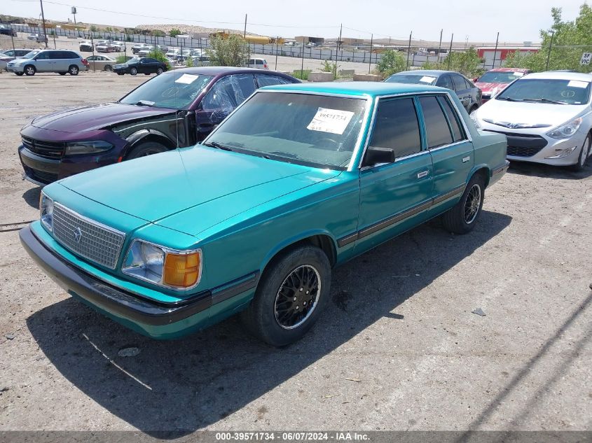 1988 Plymouth Reliant Le VIN: 1P3BP46K3JC154612 Lot: 39571734