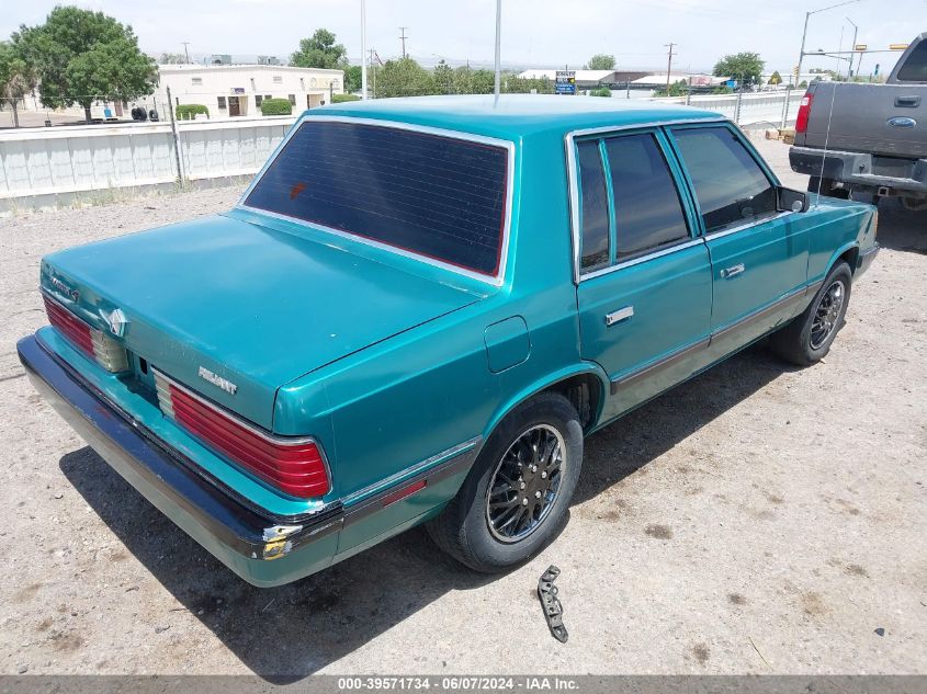 1988 Plymouth Reliant Le VIN: 1P3BP46K3JC154612 Lot: 39571734