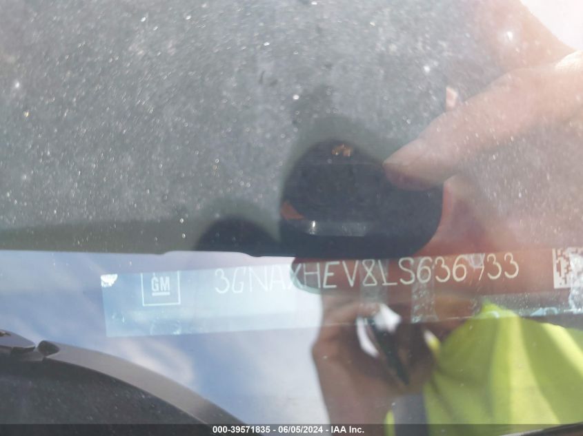 2020 Chevrolet Equinox Fwd Ls VIN: 3GNAXHEV8LS636933 Lot: 39571835
