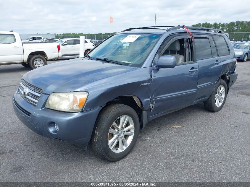 2006 Toyota Highlander Hybrid Limited V6 VIN: JTEDW21A060002757 Lot: 39571875