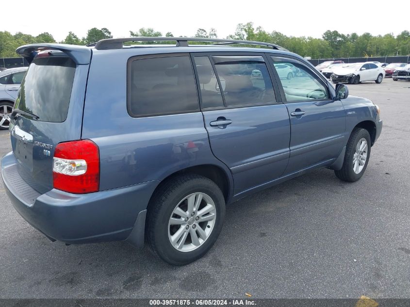 2006 Toyota Highlander Hybrid Limited V6 VIN: JTEDW21A060002757 Lot: 39571875