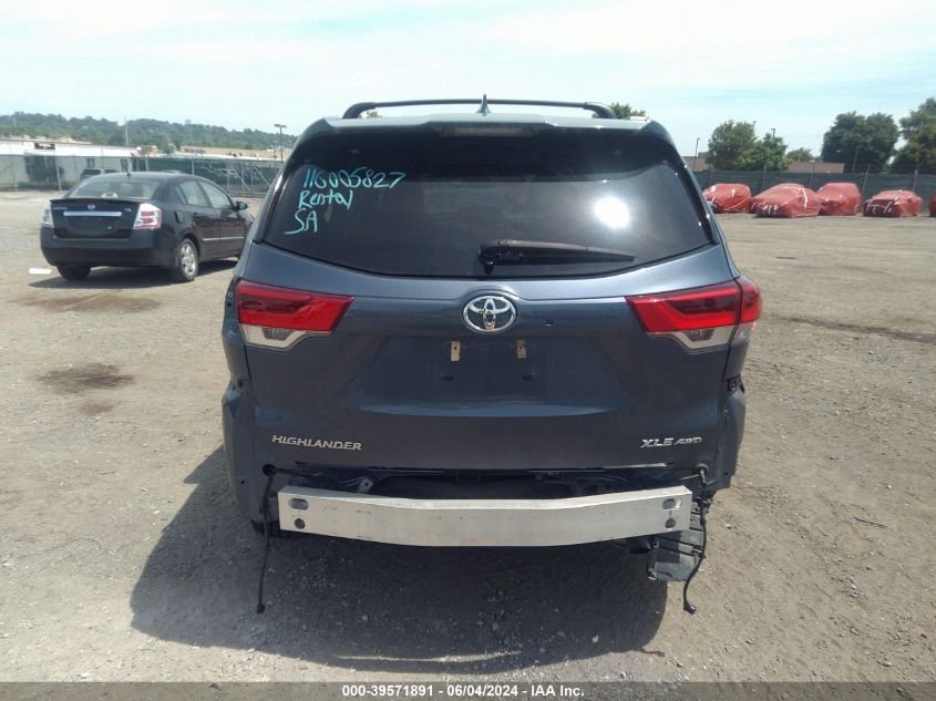 2019 Toyota Highlander Xle VIN: 5TDJZRFH5KS978599 Lot: 39571891