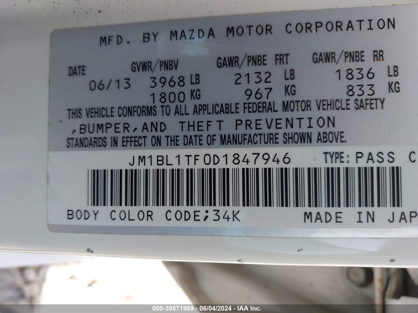 2013 MAZDA MAZDA3 I SV - JM1BL1TF0D1847946