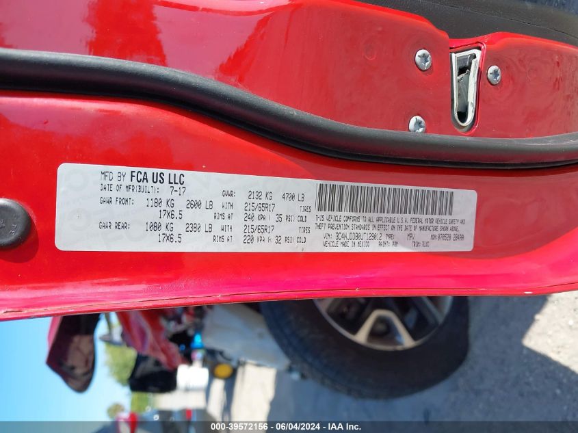 2018 Jeep Compass Trailhawk 4X4 VIN: 3C4NJDDB0JT129012 Lot: 39572156