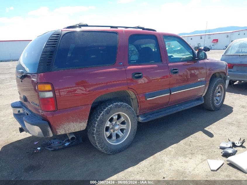 2002 Chevrolet Tahoe Ls VIN: 1GNEK13Z42R127243 Lot: 39572424