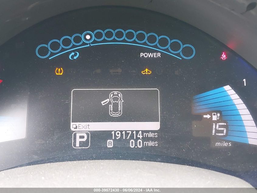 2012 Nissan Leaf Sv VIN: JN1AZ0CP9CT019381 Lot: 39572430