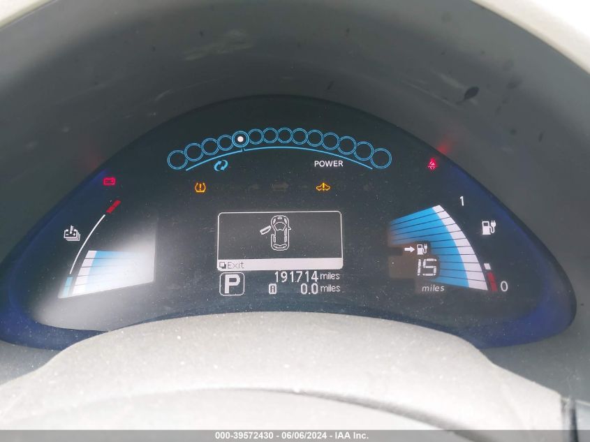 2012 Nissan Leaf Sv VIN: JN1AZ0CP9CT019381 Lot: 39572430