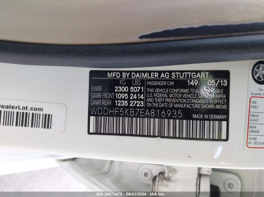 WDDHF5KB7EA816935 2014 Mercedes-Benz E 350