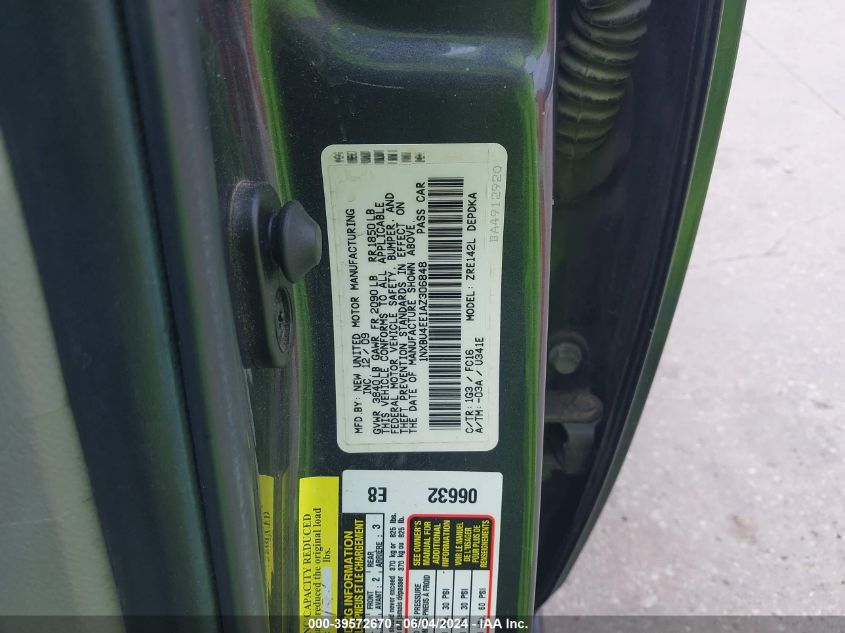 2010 Toyota Corolla Le VIN: 1NXBU4EE1AZ306848 Lot: 39572670