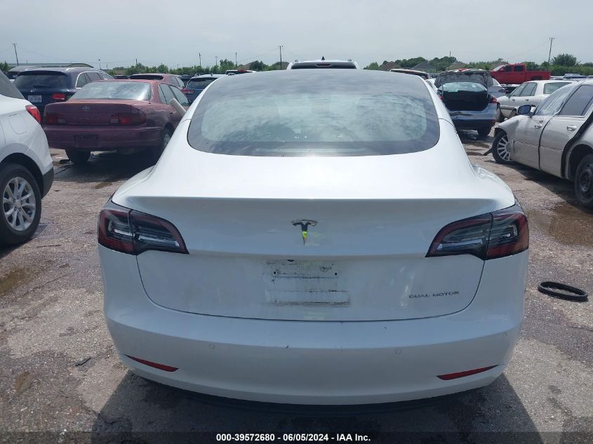 2022 Tesla Model 3 Long Range Dual Motor All-Wheel Drive VIN: 5YJ3E1EB3NF193459 Lot: 39572680