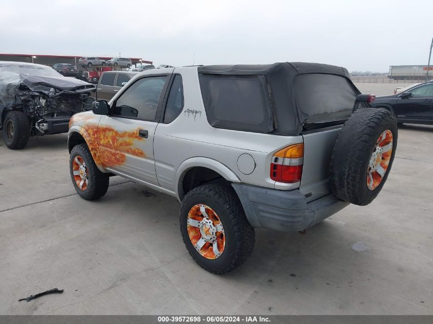 1999 Isuzu Amigo S 3.2L V6 Hard Top/S 3.2L V6 Soft Top VIN: 4S2CM57W1X4333887 Lot: 39572698