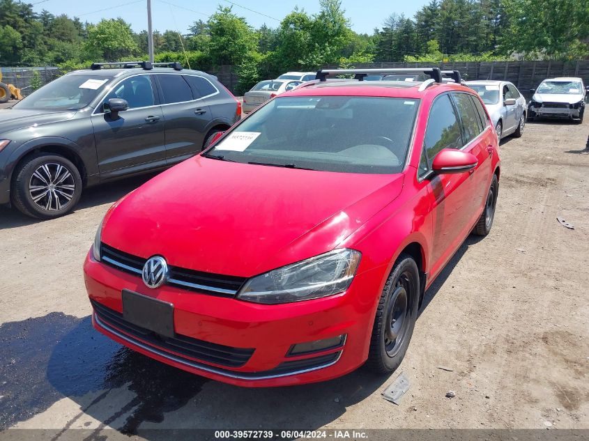 2016 Volkswagen Golf Sportwagen Tsi Sel 4-Door VIN: 3VWC17AU6GM510796 Lot: 39572739