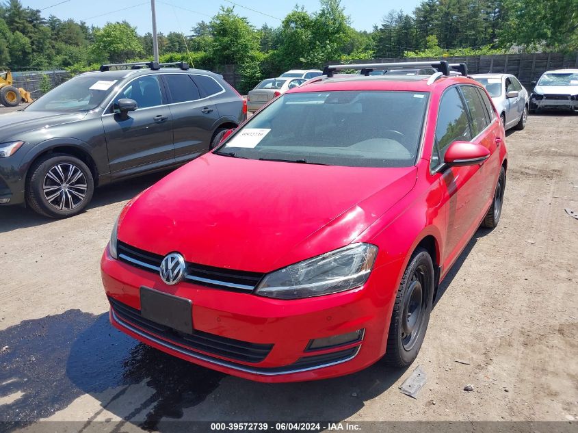 2016 Volkswagen Golf Sportwagen Tsi Sel 4-Door VIN: 3VWC17AU6GM510796 Lot: 39572739