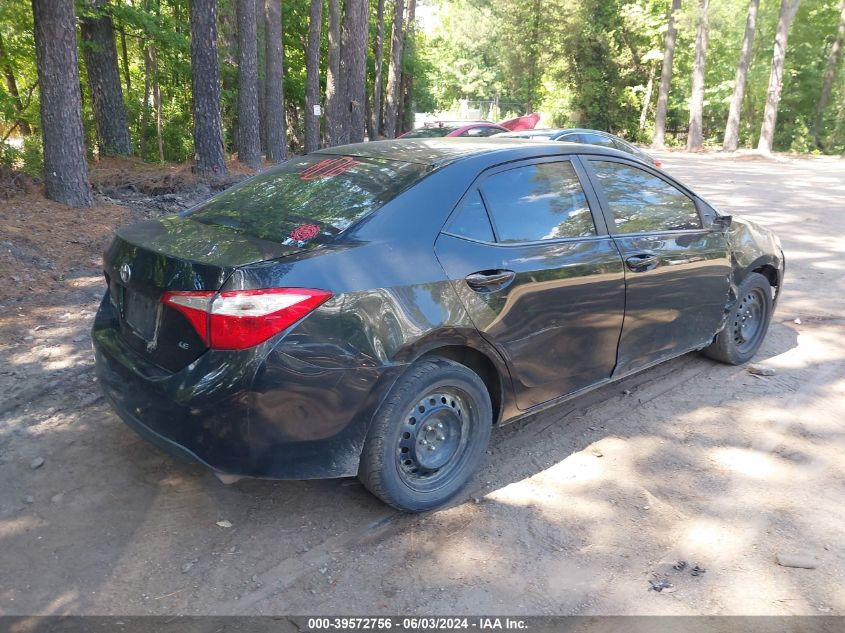 2015 Toyota Corolla Le VIN: 2T1BURHE4FC376040 Lot: 39572756