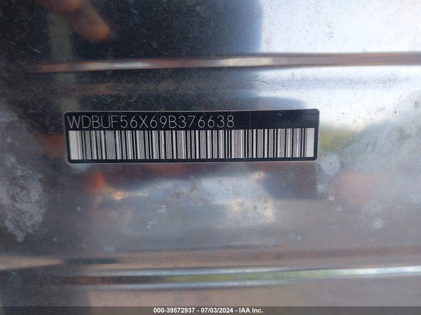 2009 Mercedes-Benz E 350 350 VIN: WDBUF56X69B376638 Lot: 39572937