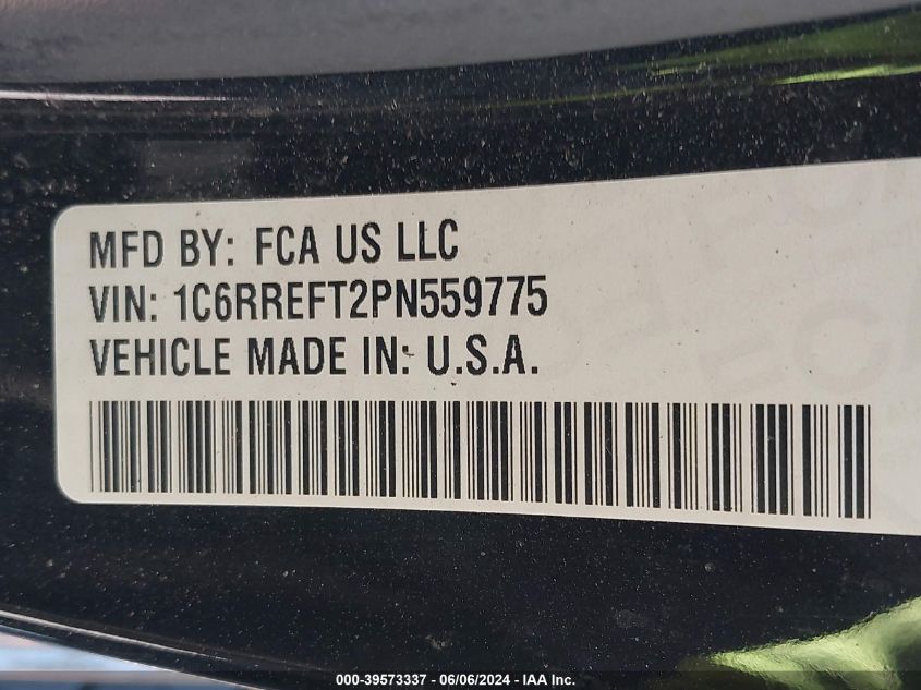 2023 Ram 1500 Big Horn 4X2 5'7 Box VIN: 1C6RREFT2PN559775 Lot: 39573337