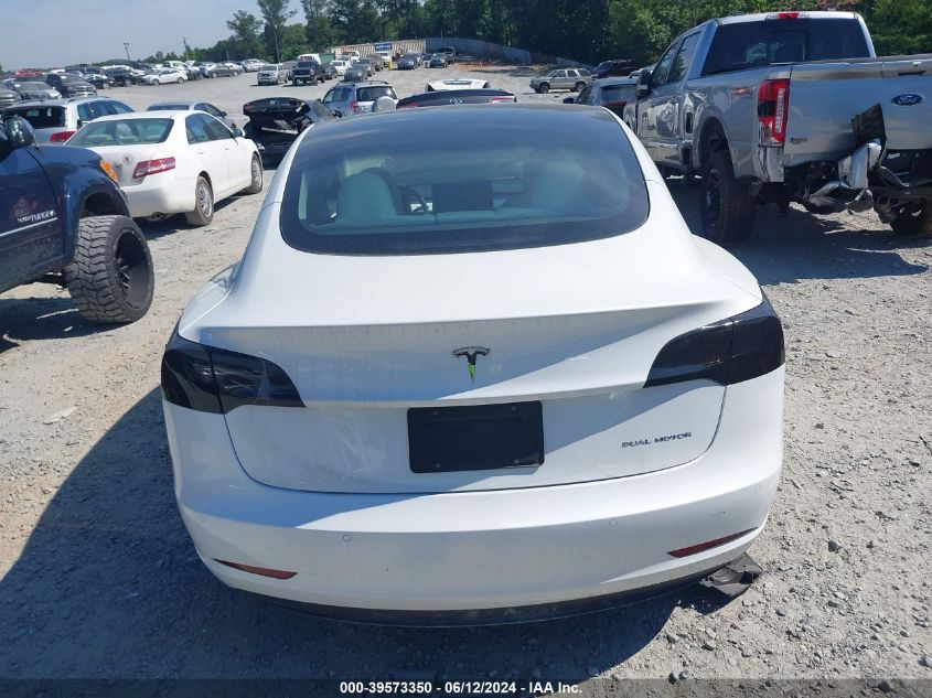 2022 Tesla Model 3 Long Range Dual Motor All-Wheel Drive VIN: 5YJ3E1EB2NF332027 Lot: 39573350