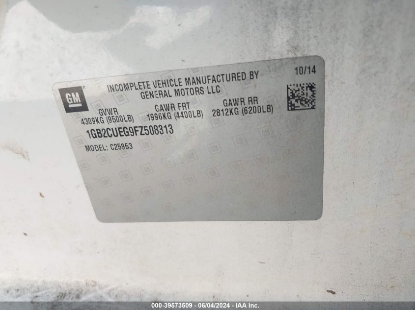 2015 Chevrolet Silverado 2500Hd Wt VIN: 1GB2CUEG9FZ508313 Lot: 39573509