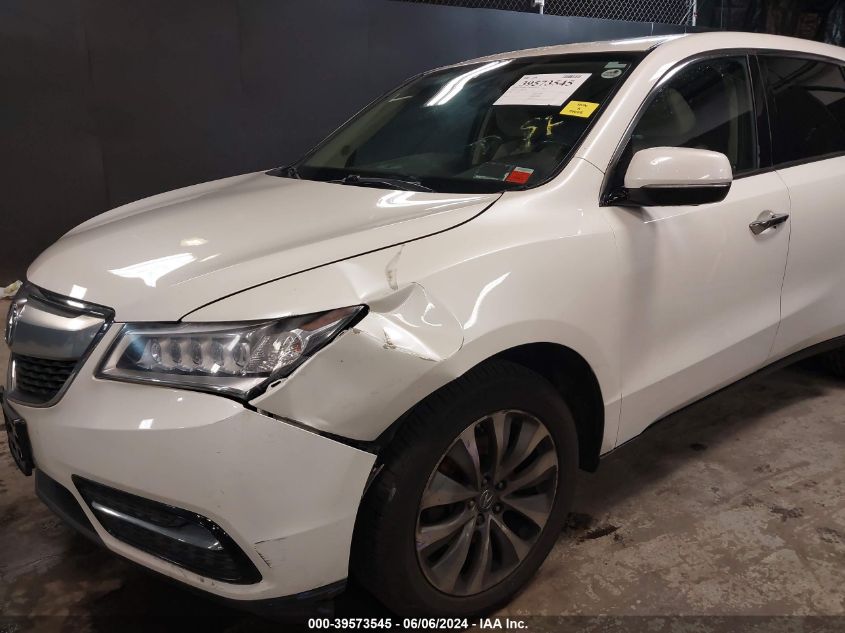 2015 Acura Mdx Technology Package VIN: 5FRYD4H45FB026091 Lot: 39573545