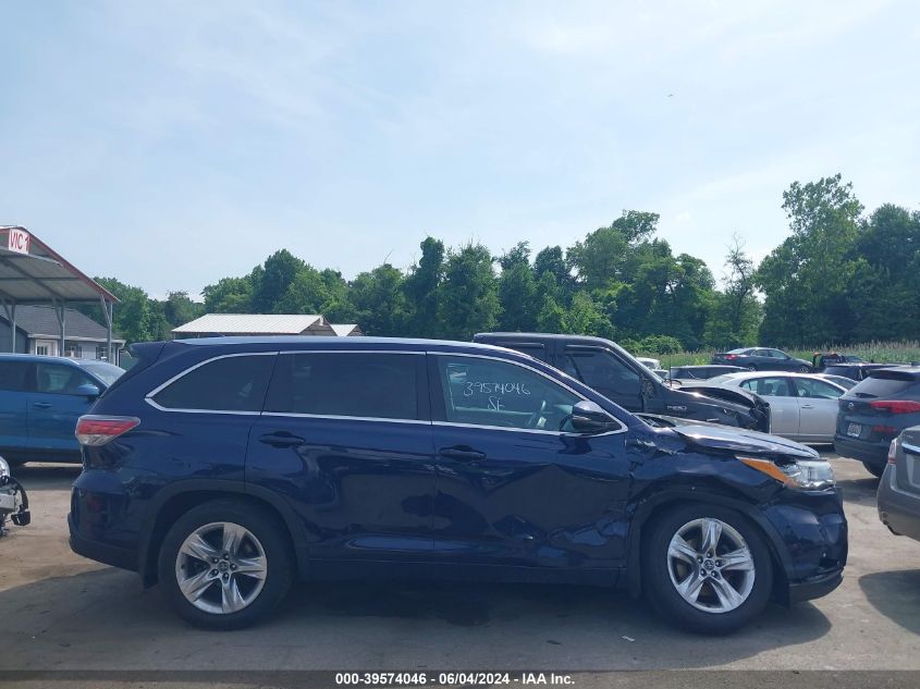 2016 Toyota Highlander Limited Platinum V6 VIN: 5TDDKRFH1GS320044 Lot: 39574046