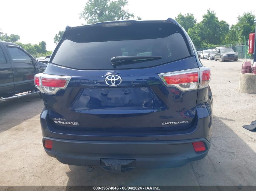 2016 Toyota Highlander Limited Platinum V6 VIN: 5TDDKRFH1GS320044 Lot: 39574046