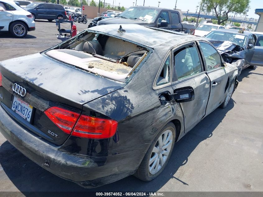 2012 Audi A4 2.0T Premium VIN: WAUAFAFL4CA118512 Lot: 39574052