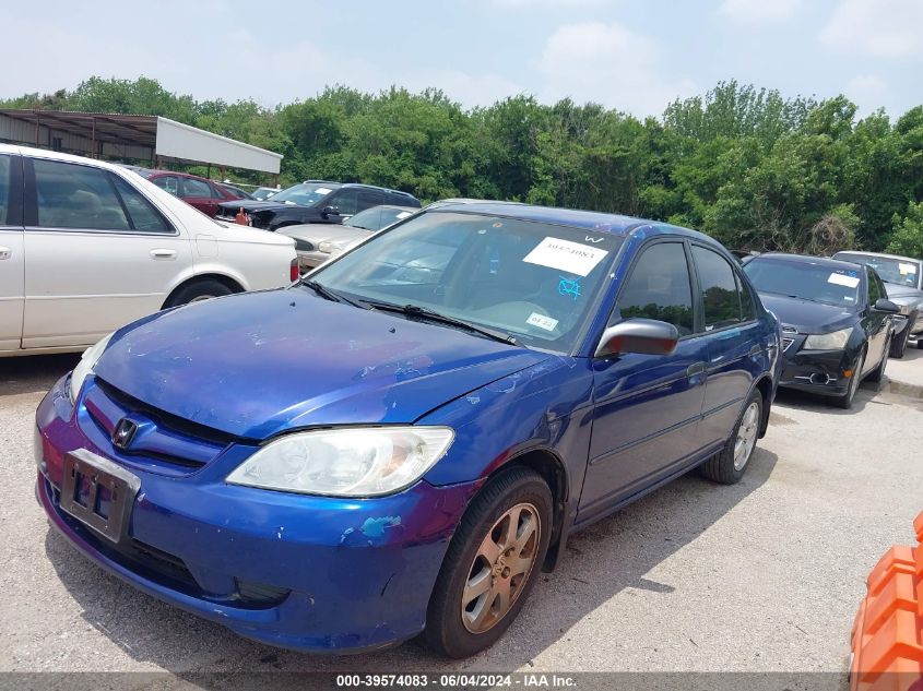 2005 Honda Civic Vp VIN: 2HGES163X5H578554 Lot: 39574083