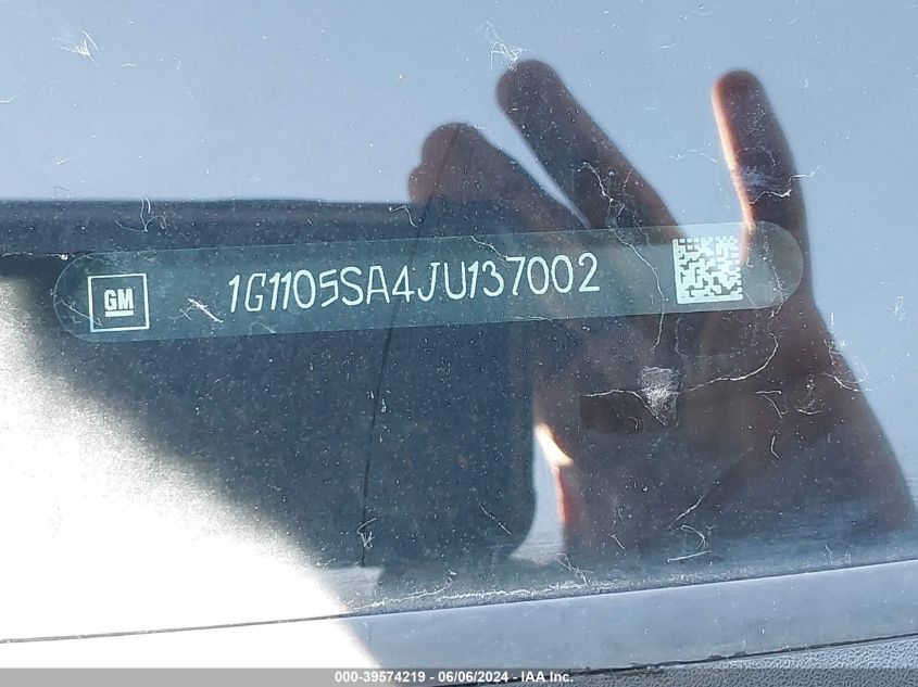 2018 Chevrolet Impala 1Lt VIN: 1G1105SA4JU137002 Lot: 39574219