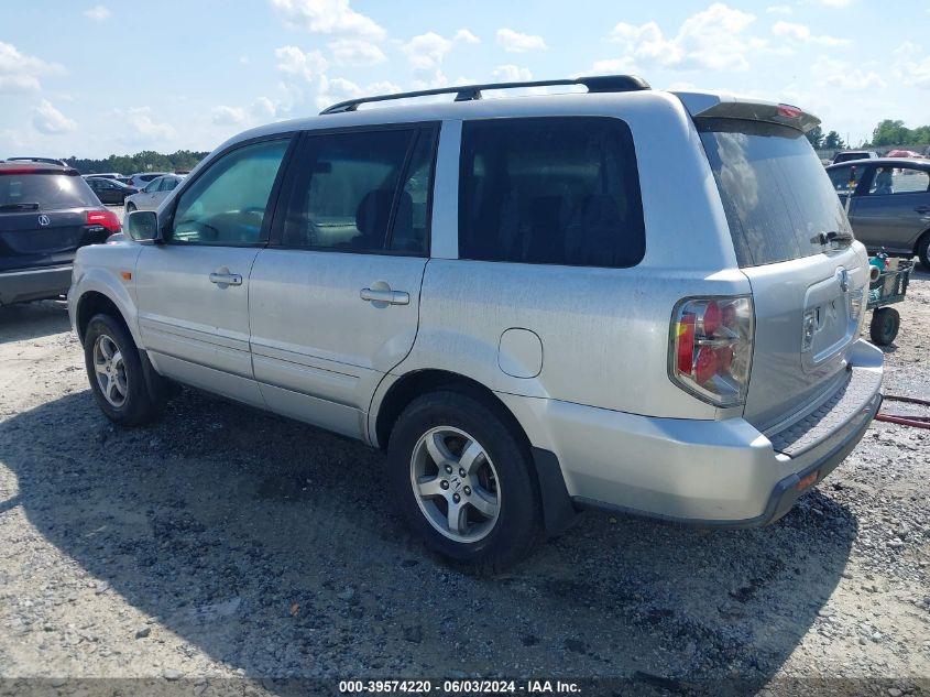 2007 Honda Pilot Ex-L VIN: 5FNYF28667B031125 Lot: 39574220