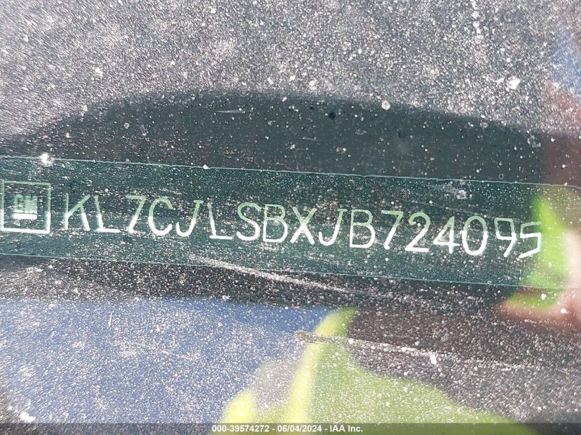 2018 Chevrolet Trax Lt VIN: KL7CJLSBXJB724095 Lot: 39574272