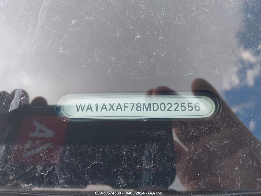 2021 Audi Q7 Premium 55 Tfsi Quattro Tiptronic VIN: WA1AXAF78MD022556 Lot: 39574339