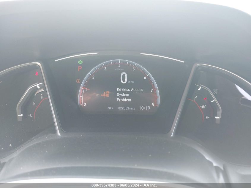 2019 Honda Civic Sport VIN: 2HGFC2F88KH581256 Lot: 39574383