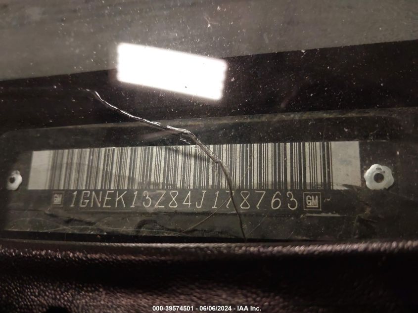 2004 Chevrolet Tahoe Lt VIN: 1GNEK13Z84J178763 Lot: 39712169
