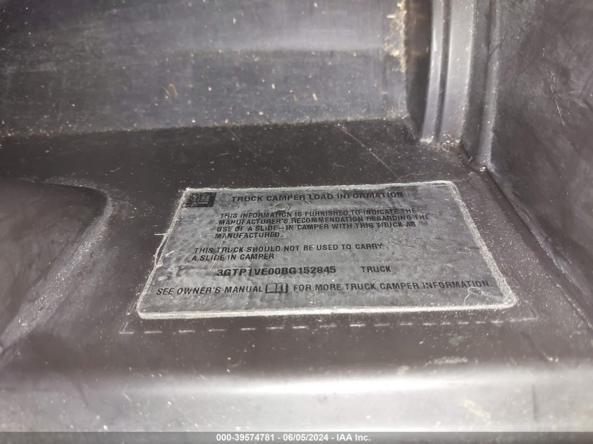 2011 GMC Sierra 1500 Sle VIN: 3GTP1VE00BG152845 Lot: 39574781