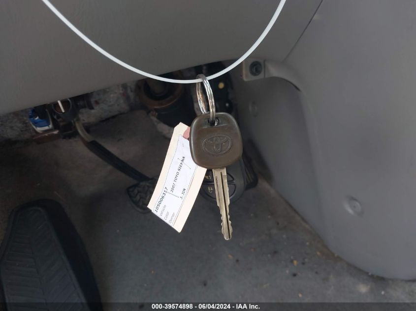 2007 Toyota Sienna Xle VIN: 5TDZK22C37S011389 Lot: 39574898